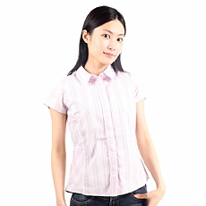 Coolmax短袖條紋襯衫 (女)