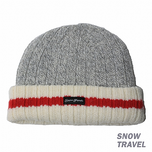 3M防風透氣保暖羊毛帽(條紋摺邊) 