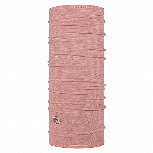 舒適條紋 125 gsm-美麗諾羊毛頭巾-輕輕淡粉